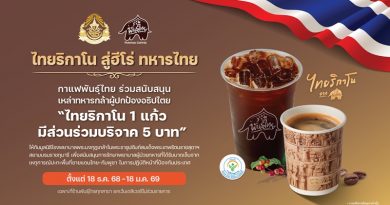 กาแฟพันธุ์ไทย ร่วมส่งกำลังใจให้เหล่าทหารกล้า