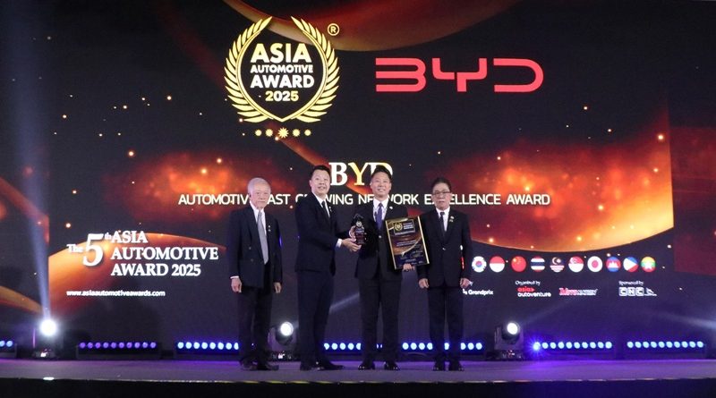 บีวายดี ประเทศไทย คว้าสองรางวัลจากเวที Asia Automotive Award 2025
