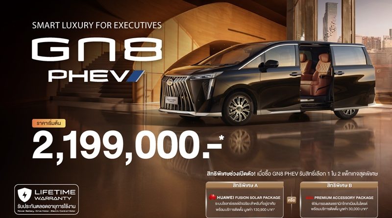 GAC AION Thailand เปิดจำหน่าย GAC GN8 PHEV ราคาเริ่มต้น 2.199 ล้านบาท