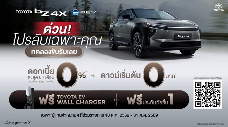 Toyota bZ4X “ซื้อก็สบาย ใช้ก็สบาย” พบข้อเสนอพิเศษ